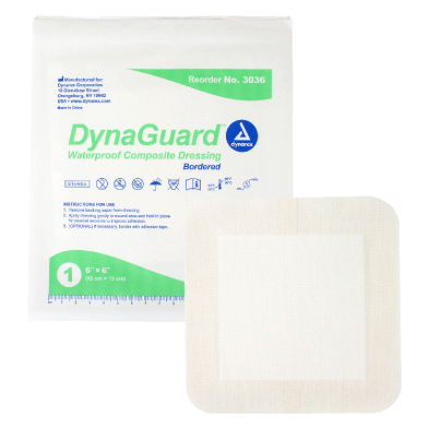 DynaGuard - Waterproof Composite Dressing, 6" x 6", 10/Box