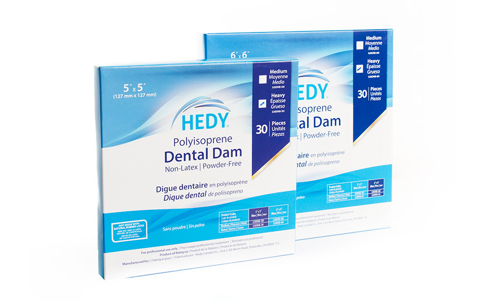 Medicom Hedy® Polyisoprene Dental Dams, 5"x5", 30/bx