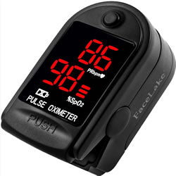 FL400 Pulse Oximeter with Neck/wrist Cord, Carrying Case and Batteries, Black