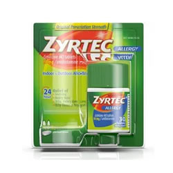 Zyrtec 24 Hour Allergy Relief Tablets with 10 mg Cetirizine HCl, 30 ct